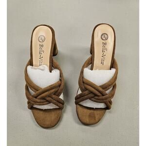 Bella Vita Women's Carmen Heeled Sandal, Cognac- Womens Size 5.5